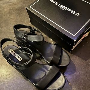 Karl Lagerfeld Black LANA Platform Sandals